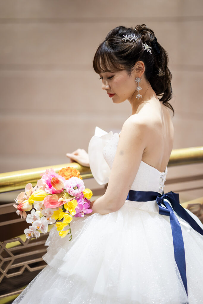 挙式当日 洋装ヘアスタイル 花嫁