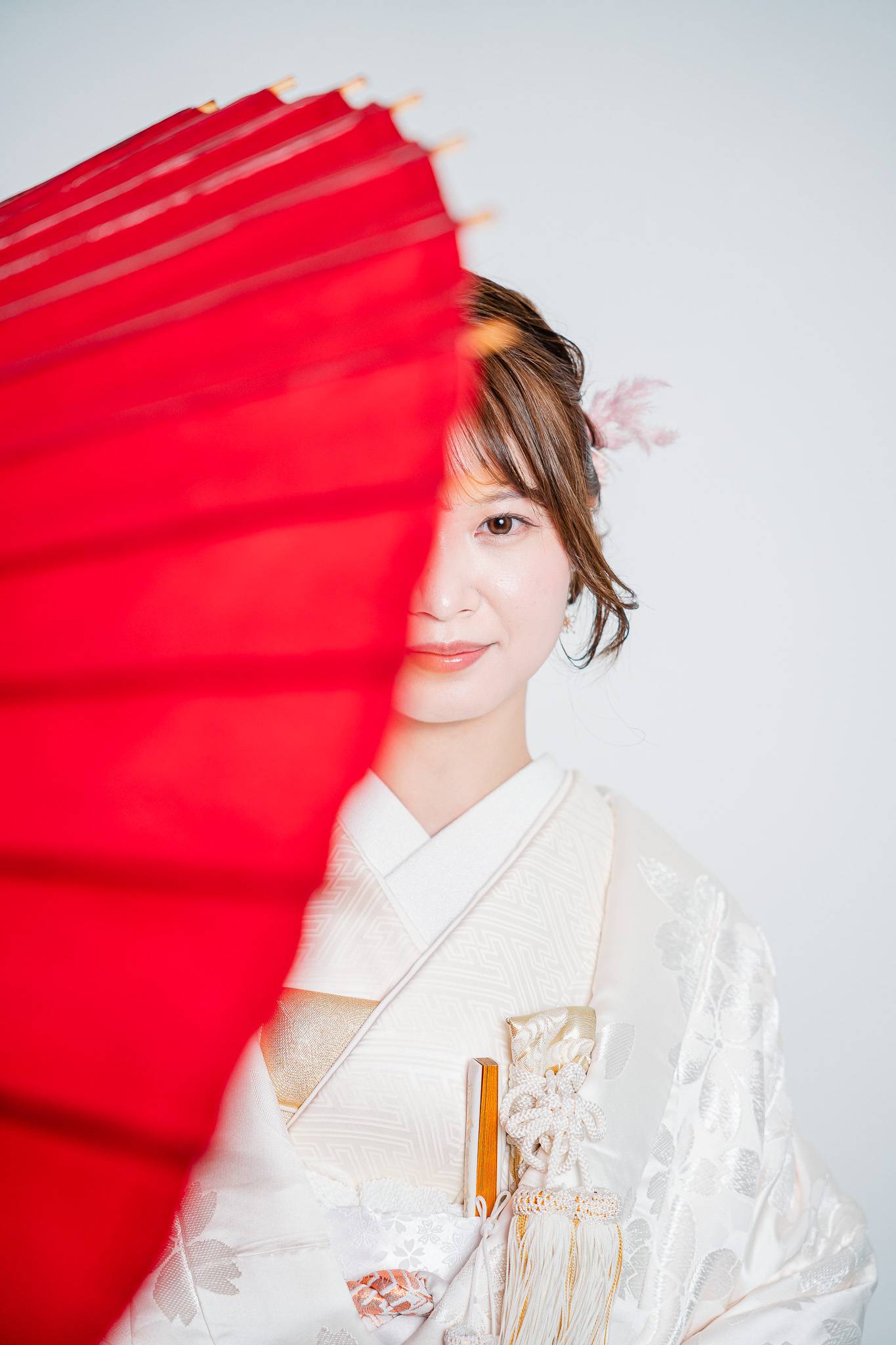 和装の新婦-番傘