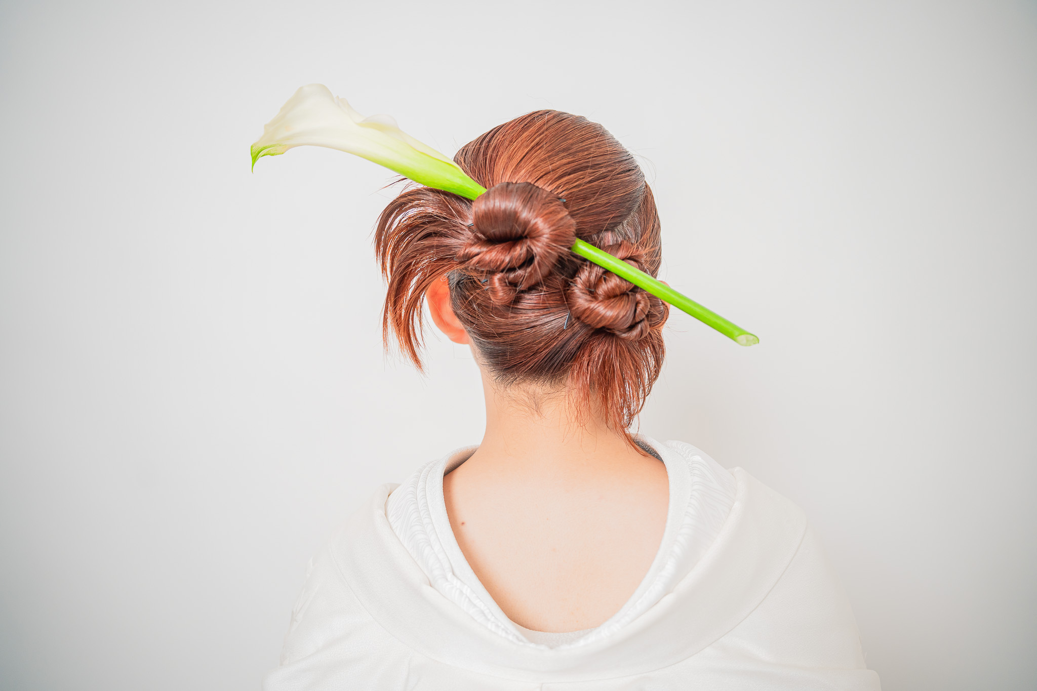 和装ヘアスタイル 白無垢 生花