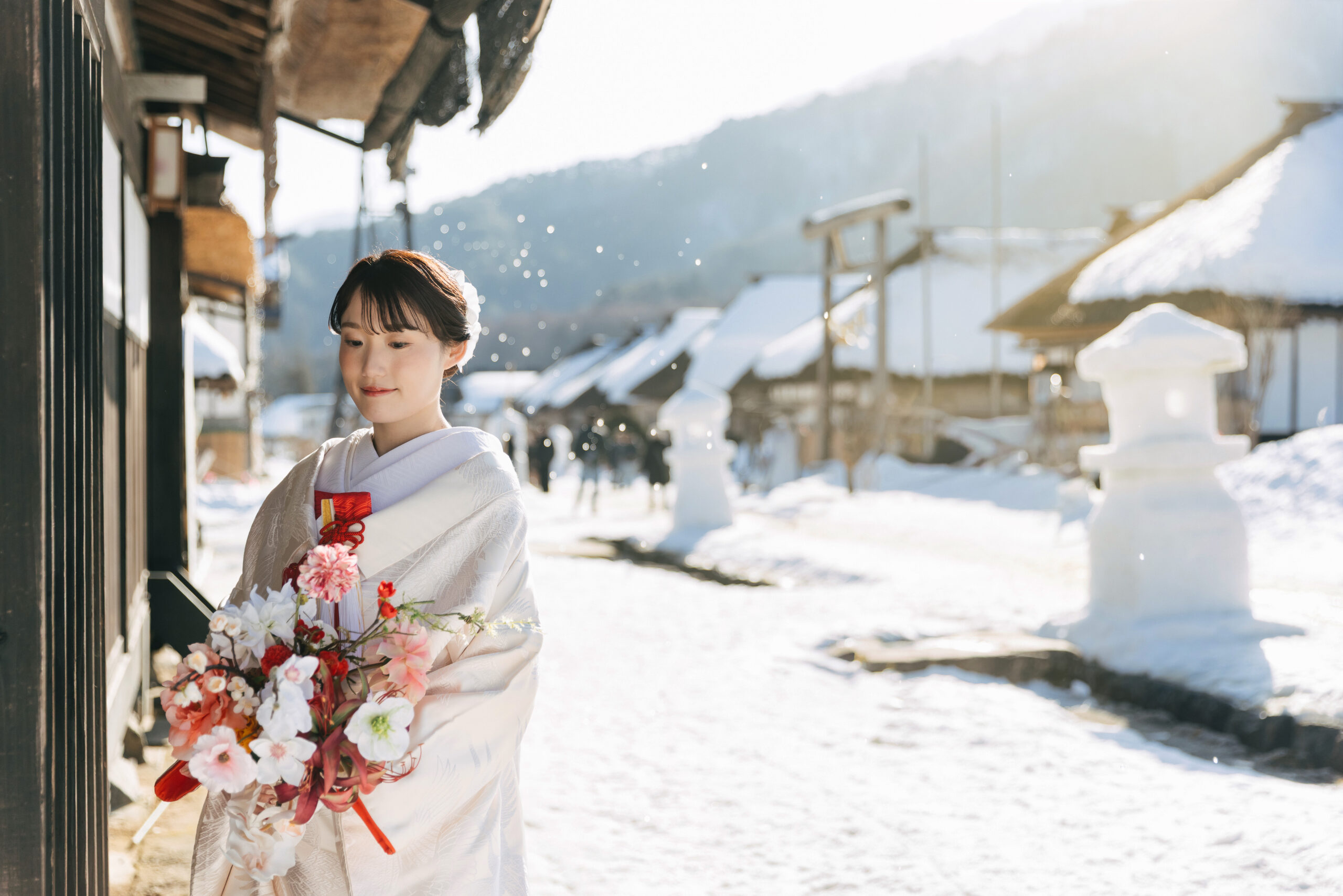 【撮影レポート】福島県大内宿。雪景色の中で叶える、幻想的な和装ロケーションフォト